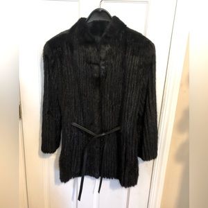 VINTAGE real fur black mink ranch jacket - comes with letter of authentication!
